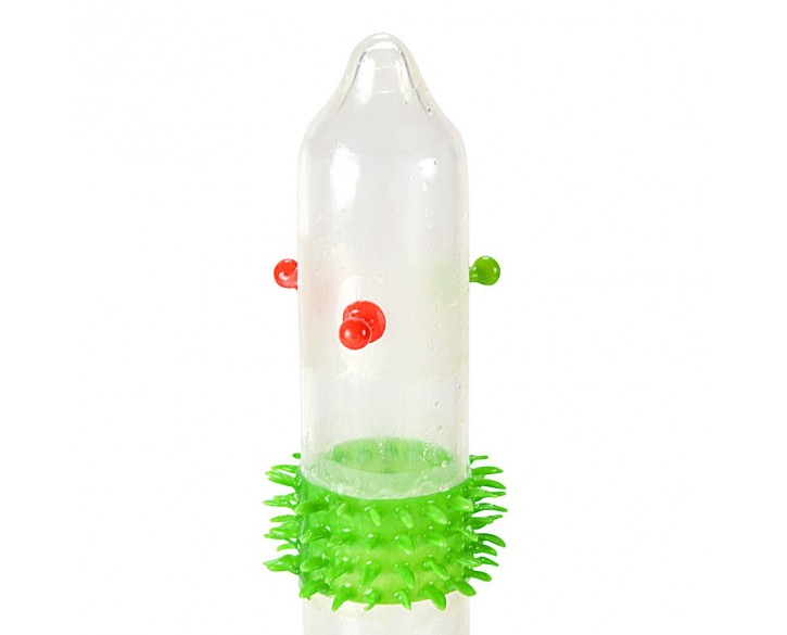 Насадка на член Recare Spike Condom Pink (презерватив з кульками та рядами шипів)