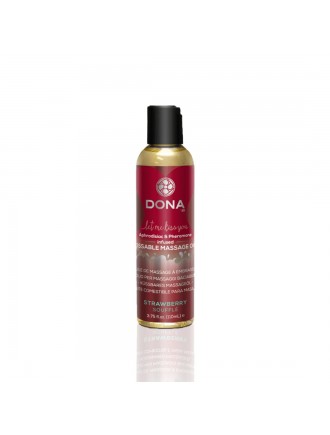 Масажна олія DONA Kissable Massage Oil Strawberry Souffle (110 мл) можна для оральних пестощів