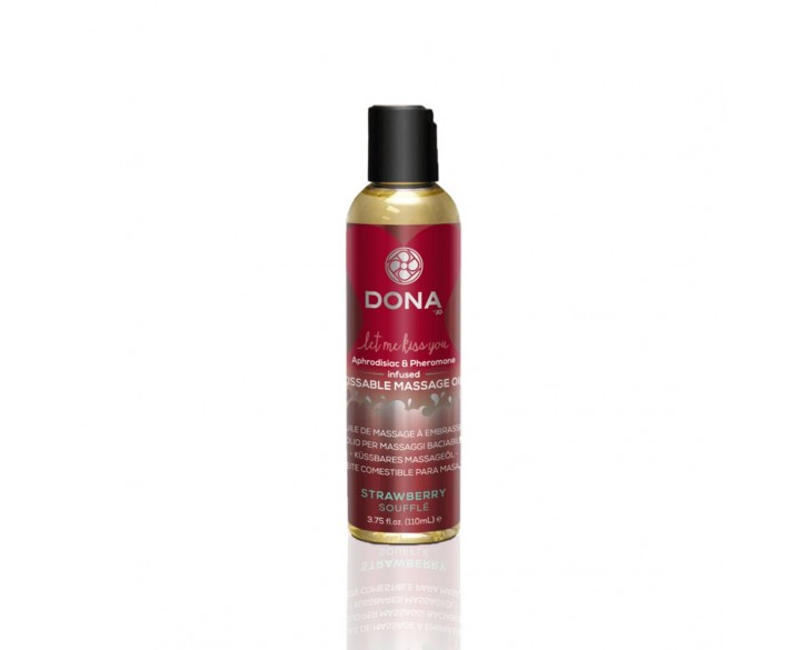 Масажна олія DONA Kissable Massage Oil Strawberry Souffle (110 мл) можна для оральних пестощів