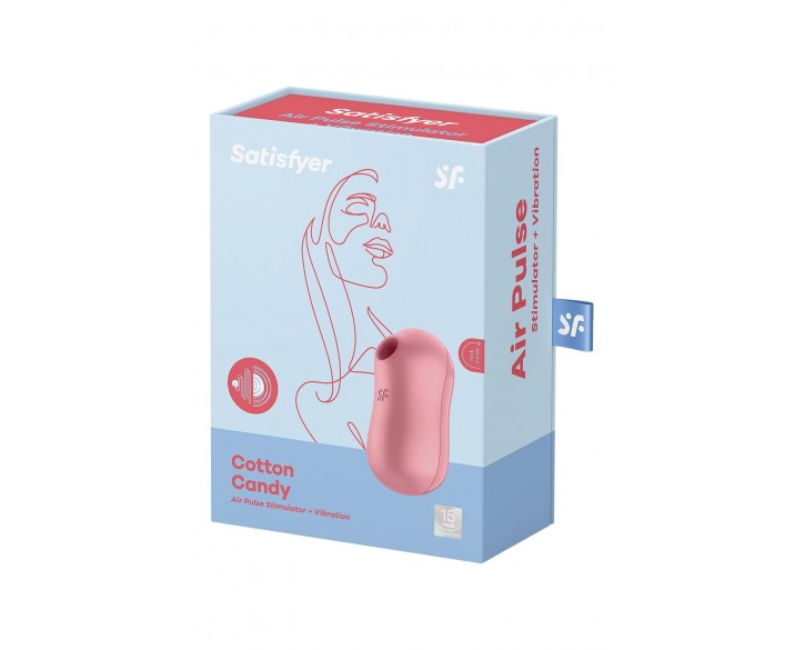 Вакуумний стимулятор із вібрацією Satisfyer Cotton Candy Light Red