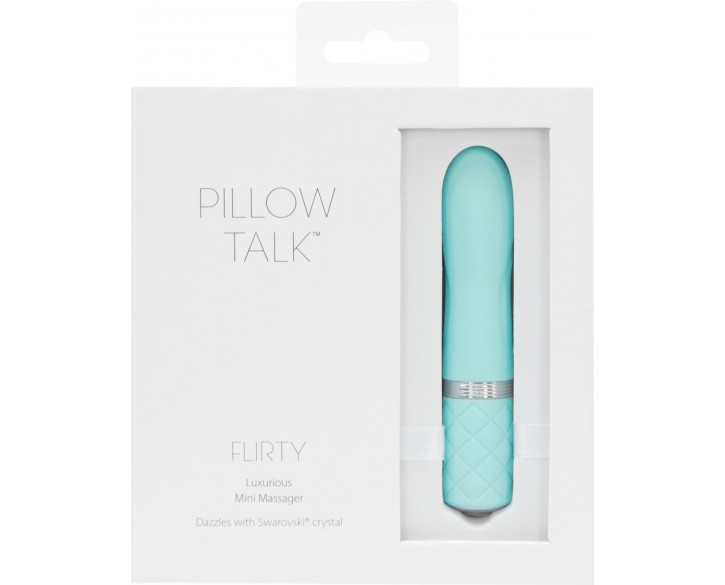 Розкішний вібратор PILLOW TALK - Flirty Teal з кристалом Сваровські, гнучка голівка