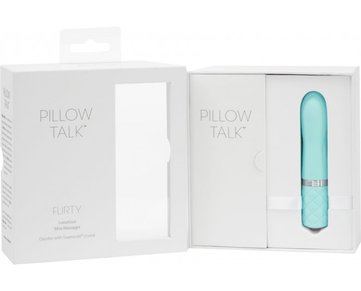 Розкішний вібратор PILLOW TALK - Flirty Teal з кристалом Сваровські, гнучка голівка