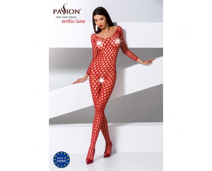 Бодістокінг з крупною сіткою Passion BS077 red