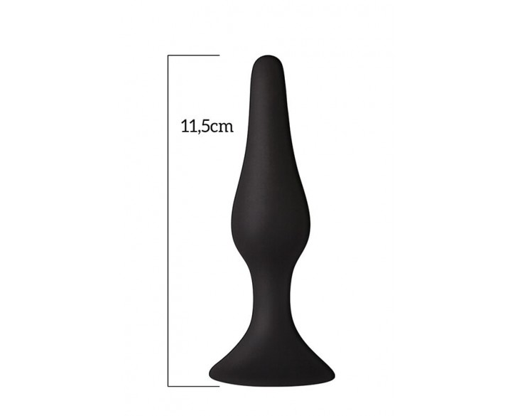 Анальна пробка з присоскою MAI Attraction Toys №33 Black, довжина 11,5cм, діаметр 3см