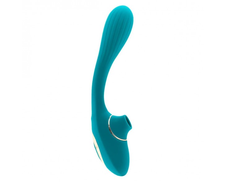 Вібратор S Pleasures Dual Suction - Turquoise