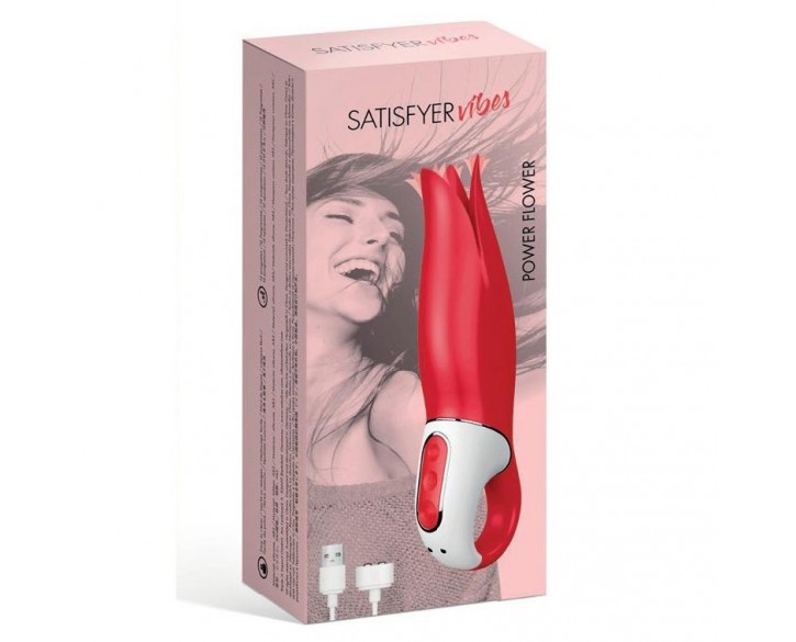 Потужний вібратор Satisfyer Vibes Flower Power з ніжними тремтливими пелюстками, 12 режимів роботи