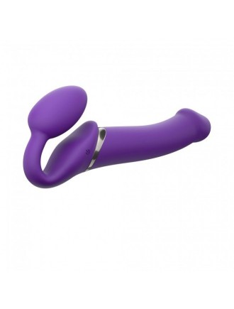 Безремінний страпон з вібрацією Strap-On-Me Vibrating Violet L, діам. 3,7 см, пульт ДК, регульований