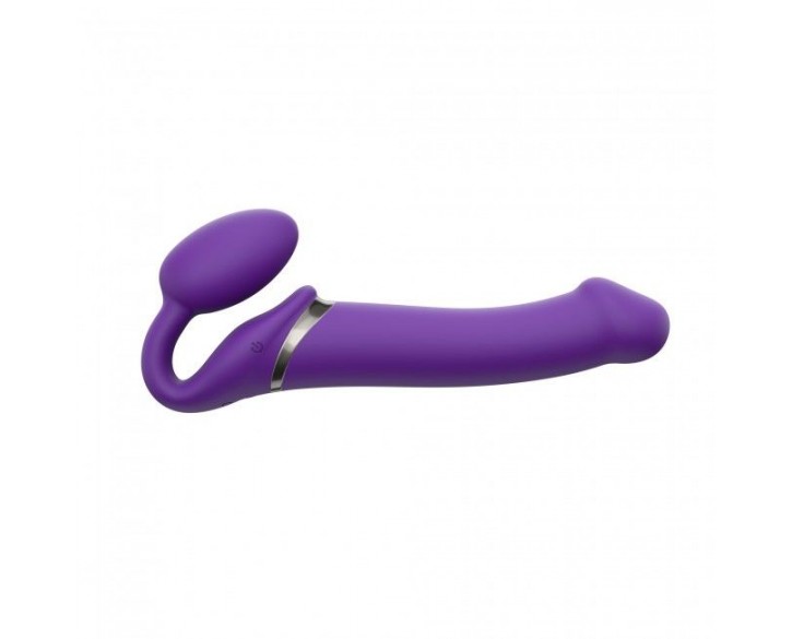 Безремінний страпон з вібрацією Strap-On-Me Vibrating Violet L, діам. 3,7 см, пульт ДК, регульований