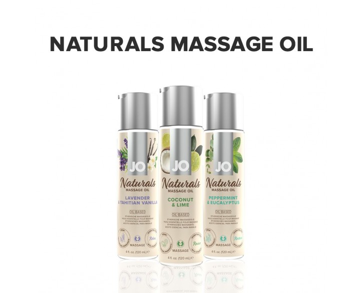 Масажна олія System JO Naturals Massage Oil Coconut&Lime з натуральними ефірними оліями 120мл