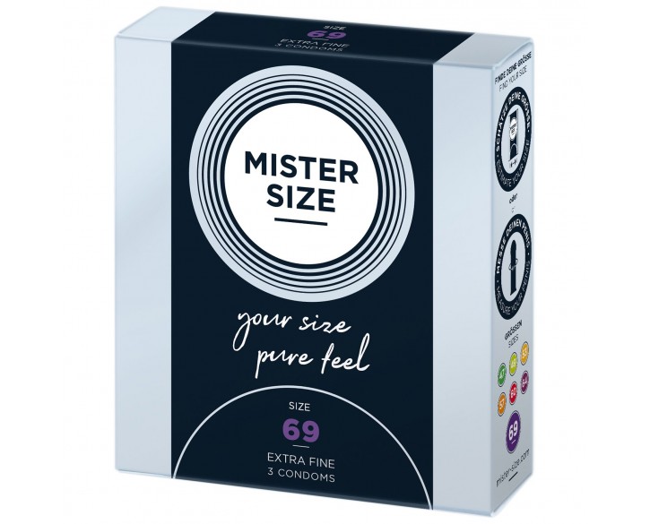 Презервативи Mister Size - pure feel - 69 (3 condoms), товщина 0,05 мм