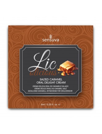 Пробник геля для мінету Sensuva Lic-o-licious Salted Caramel (6 мл), оліїстий, без цукру