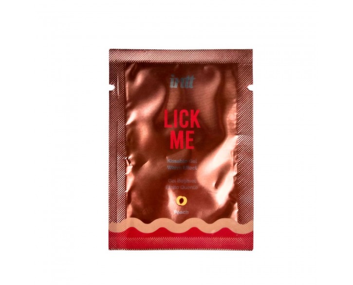 Пробник гелю для оральних пестощів з зігрівальним ефектом INTT Lick Me Kissable Gel Peach 2 мл
