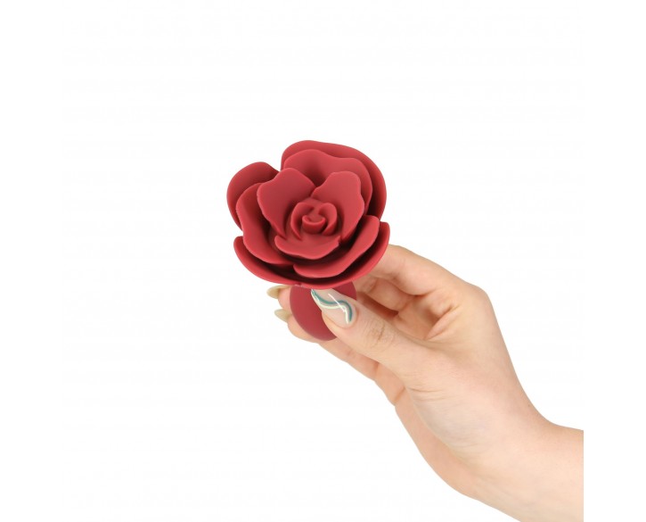 Силіконова анальна пробка Lux Active с розой - Red Rose Silicone Anal Plug