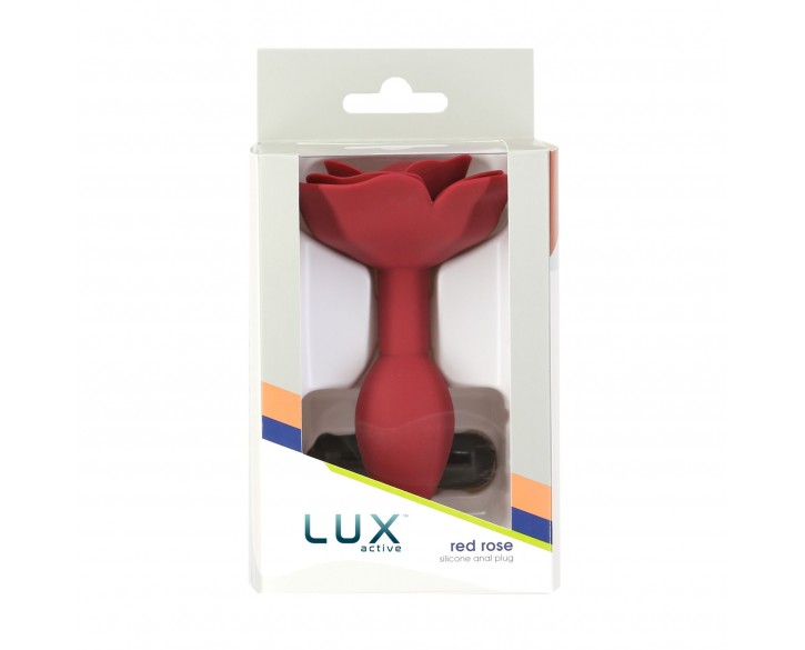 Силіконова анальна пробка Lux Active с розой - Red Rose Silicone Anal Plug