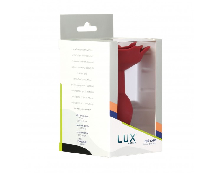 Силіконова анальна пробка Lux Active с розой - Red Rose Silicone Anal Plug