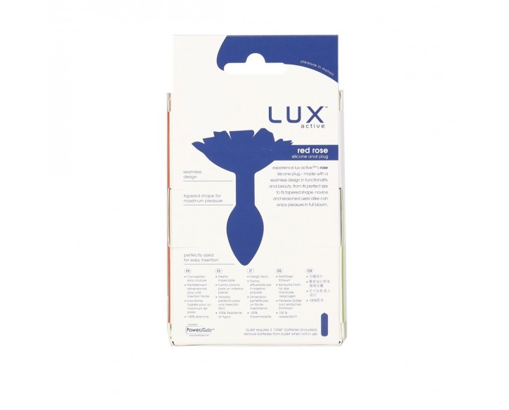 Силіконова анальна пробка Lux Active с розой - Red Rose Silicone Anal Plug