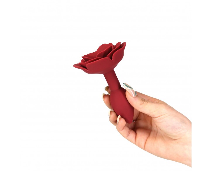 Силіконова анальна пробка Lux Active с розой - Red Rose Silicone Anal Plug