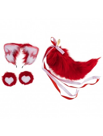 Анальна пробка з хвостом лисиці LOCKINK SEVANDA Red Vixen Set with Pear-shape Plug