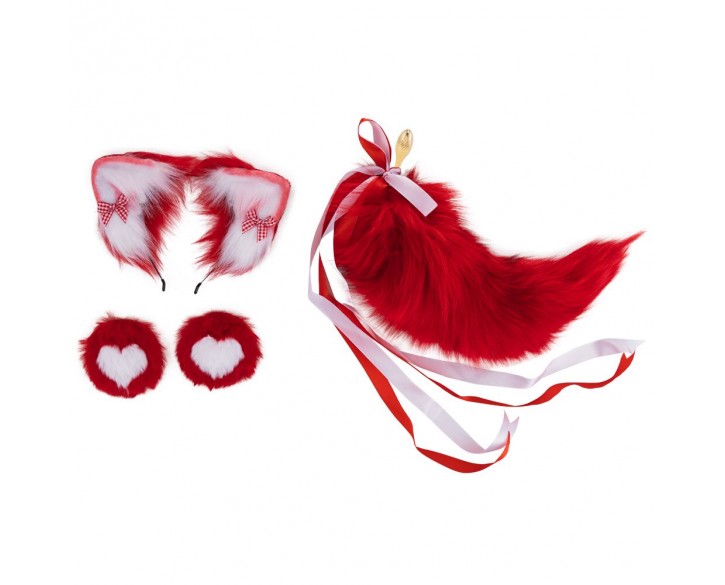 Анальна пробка з хвостом лисиці LOCKINK SEVANDA Red Vixen Set with Pear-shape Plug