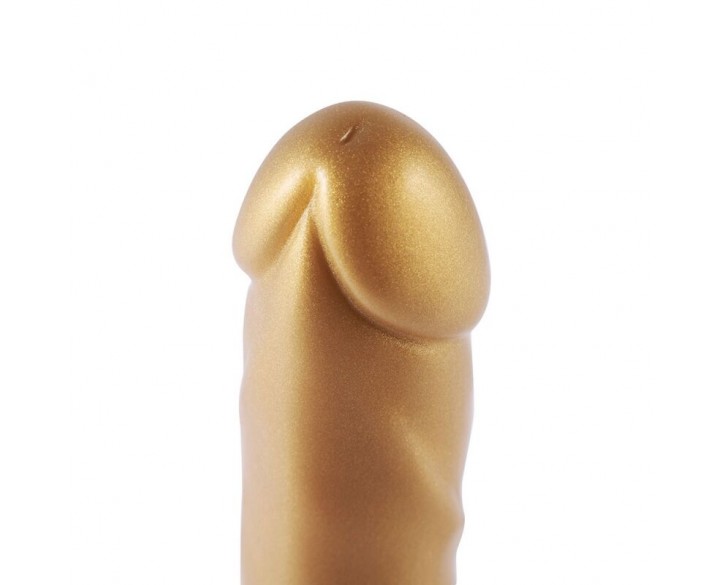 Золотий фалоімітатор Hismith 6.8″ Golden Silicone Dildo, система KlicLok