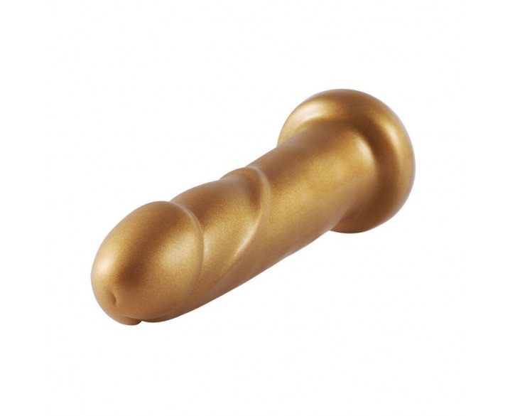 Золотий фалоімітатор Hismith 6.8″ Golden Silicone Dildo, система KlicLok