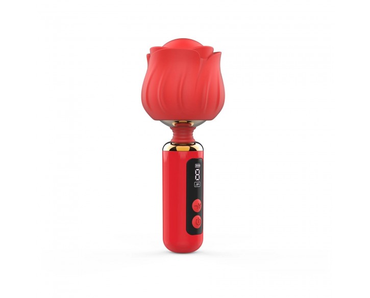 Вібромасажер Loviss Rose Mini Massage Wand Vibrator, головка у вигляді троянди, 9 режимів
