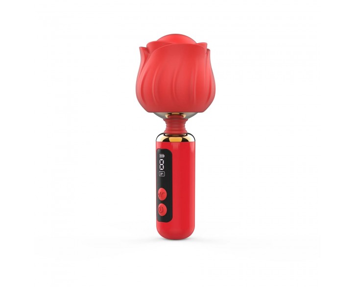 Вібромасажер Loviss Rose Mini Massage Wand Vibrator, головка у вигляді троянди, 9 режимів