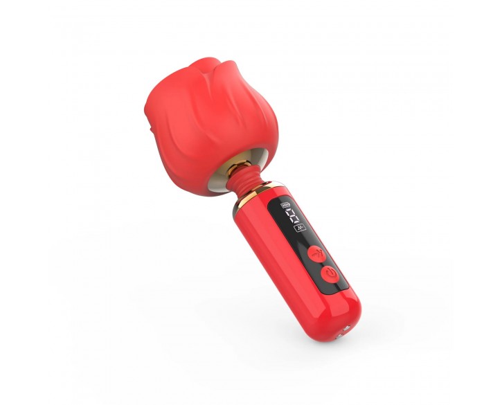 Вібромасажер Loviss Rose Mini Massage Wand Vibrator, головка у вигляді троянди, 9 режимів