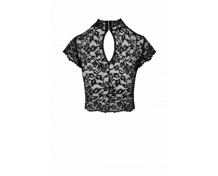 Топ Noir Handmade F303 Essence lace top with high collar - S