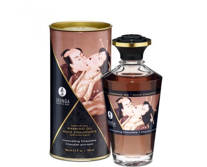 Розігрівальна олія Shunga Aphrodisiac Warming Oil – Intoxicating Chocolate (100 мл) без цукру