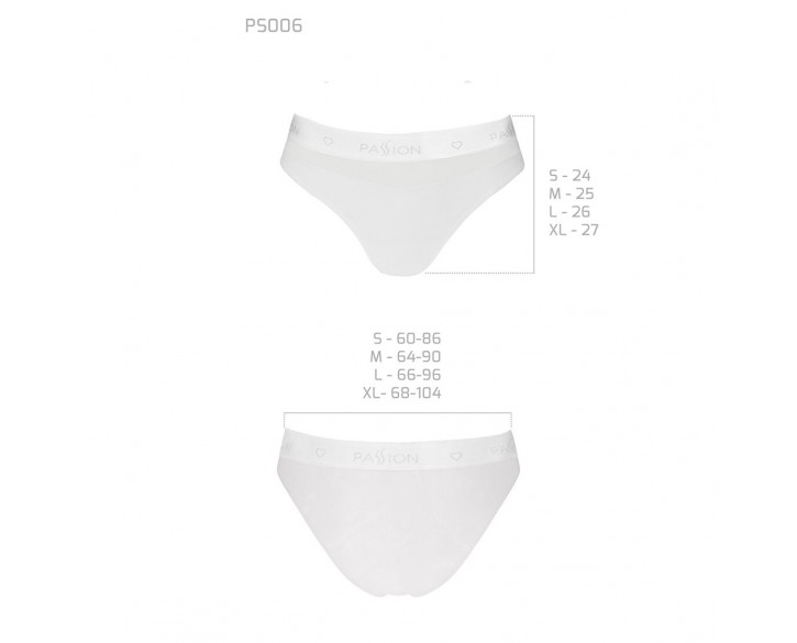 Трусики з прозорою вставкою Passion PS006 PANTIES white, size XL