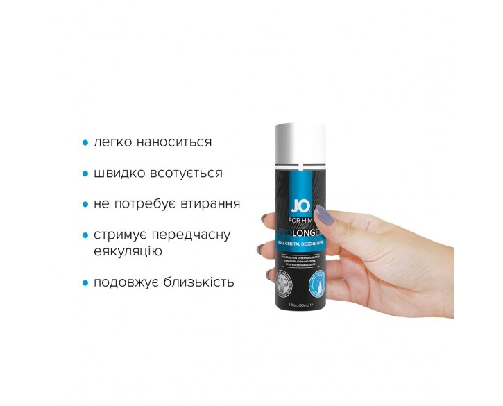 Пролонгувальний спрей System JO Prolonger Spray with Benzocaine (60 мл) не містить мінеральних масел