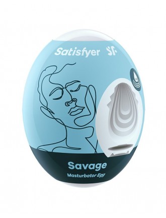 Самозмащувальний мастурбатор-яйце Satisfyer Masturbator Egg Savage, одноразовий, не потребує змазки