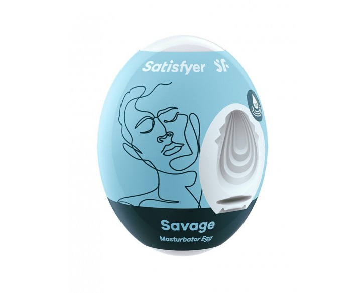 Самозмащувальний мастурбатор-яйце Satisfyer Masturbator Egg Savage, одноразовий, не потребує змазки