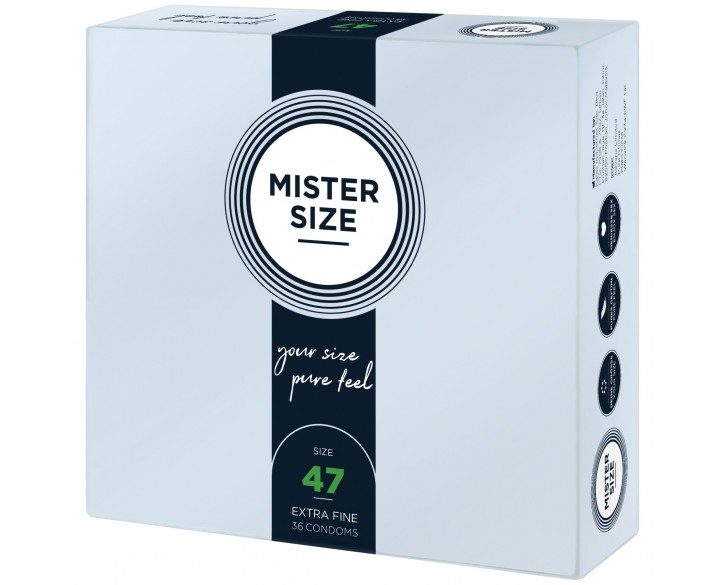 Презервативи Mister Size - pure feel - 47 (36 condoms), товщина 0,05 мм