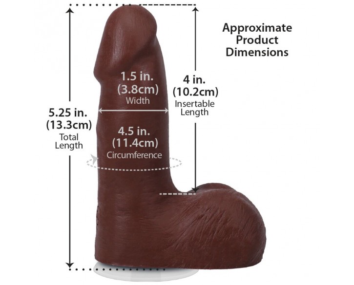 Фалоімітатор Doc Johnson The Realistic Cock ULTRASKYN - 5 Inch with Balls Chocolate