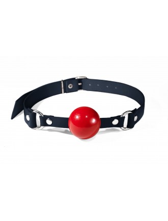 Кляп силіконовий Feral Feelings Silicon Ball Gag Black/Red, чорний ремінець, червона кулька