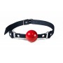 Кляп силіконовий Feral Feelings Silicon Ball Gag Black/Red, чорний ремінець, червона кулька