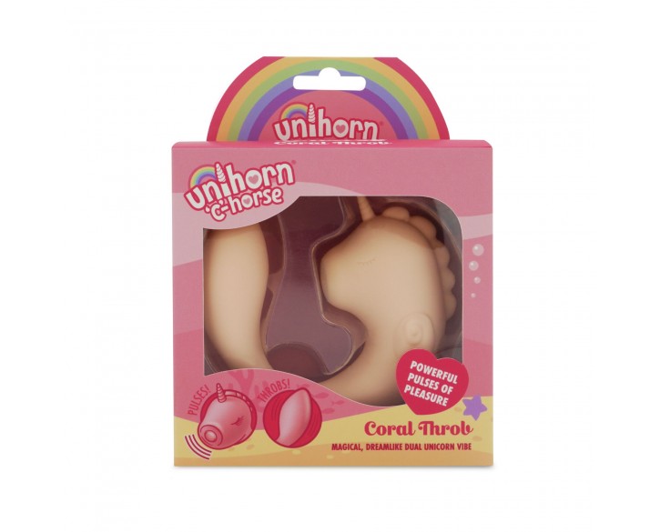 Вібратор-єдиноріжка Unihorn – C Horse – Coral Throb, вагінально-кліторальна стимуляція, 2 мотори по 10 режимів