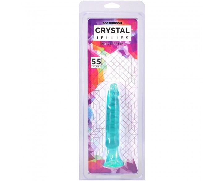 Дилдо Doc Johnson Crystal Jellies - Anal Starter - 5.5 Inches - Teal