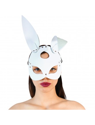 Шкіряна маска Зайчика Art of Sex - Bunny mask, колір Білий