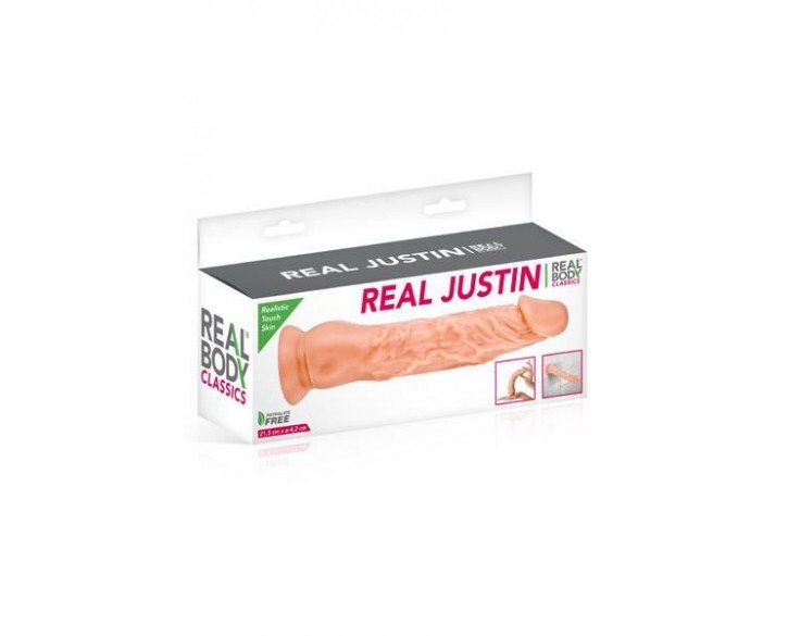 Фалоімітатор Real Body — Real Justin Flesh, TPE, діаметр 4,2 см