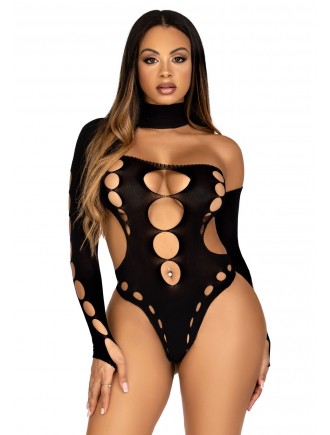 Боді Leg Avenue Seamless thong back bodysuit Black One Size