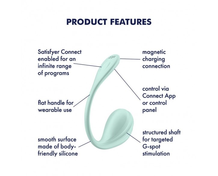 Смарт-віброяйце Satisfyer Smooth Petal Connect App Mint