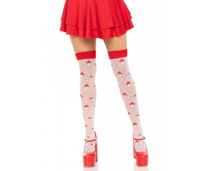 Панчохи Leg Avenue Polka Dot Mushroom Thigh Highs One Size