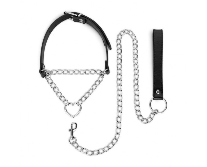 Нашийник з повідцем Bedroom Fantasies: Collar with Chain - Silver