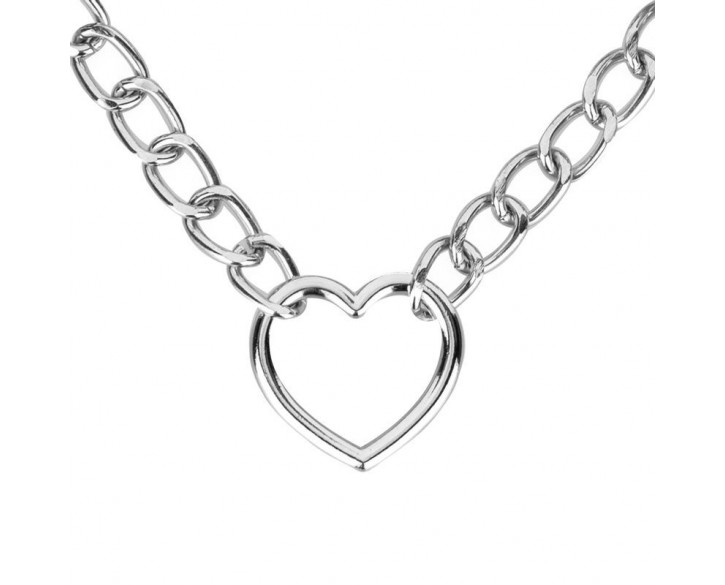 Нашийник з повідцем Bedroom Fantasies: Collar with Chain - Silver