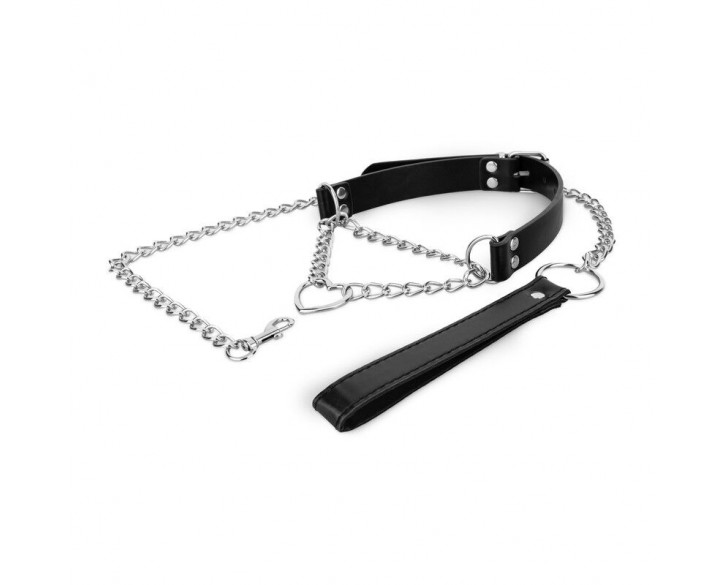 Нашийник з повідцем Bedroom Fantasies: Collar with Chain - Silver
