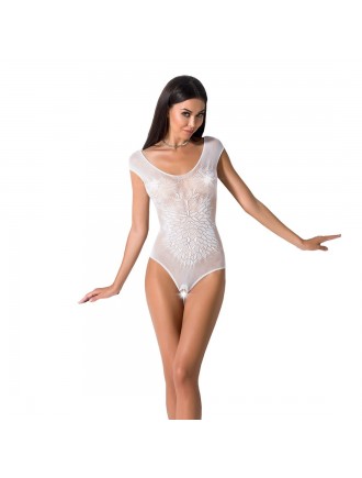 Бодістокінг Passion BS064 One Size, White, боді, закрите плече, відкритий доступ