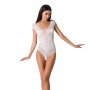 Бодістокінг Passion BS064 One Size, White, боді, закрите плече, відкритий доступ